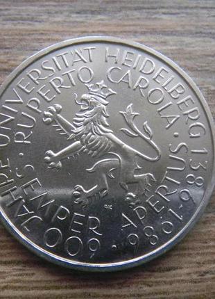 Германия › федеративная республика фрг 5 марок, 1986  600 лет гейдельбергскому университету №1467