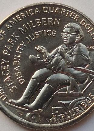 Сша 1⁄4 долларов, 2025 стейси парк милберн медь с медно-никелевым покрытием, 5.67g, ø 24.26mm американские женщины