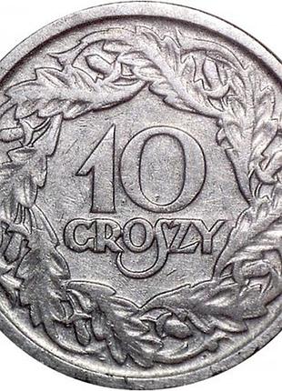 Польша 10 денег, 1923 никель, 2g, ø 17.7mm no2035