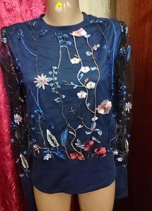 Шикарная кружевная кофта, вышивка.