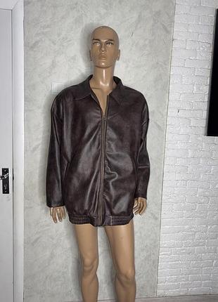 Куртка з еко-шкіри шкірянка великого розміру батал