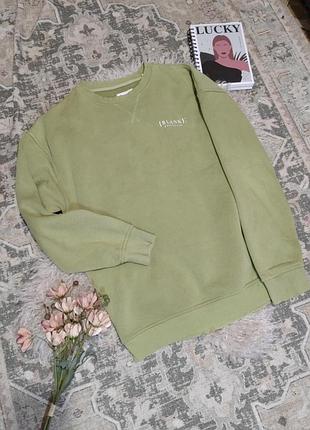 Свитшот оливкового цвета на флисе blank essentials