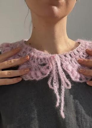 Вʼязаний мохеровий комірець