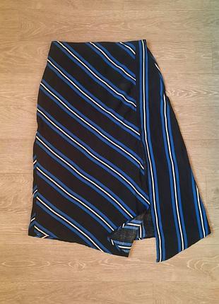 Юбка миди в полоску, размер м