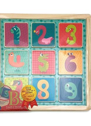 Дерев'яна іграшка-вкладиш - магнітні цифри (bx1848gz) battat