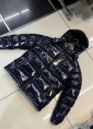 Пуховик polo чорний глянець