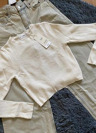 Кофта топ кроп топ з довгим рукавом з вирізом на спині кофтинка лонг с вырезон на спине