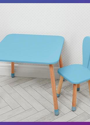 Детский деревянный столик и стульчик "зайчик с ушками" 04-025blakytn голубой