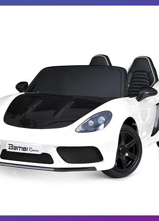 Дитячий електромобіль на акумуляторі porsche m 5737 для дітей від 6 років білий
