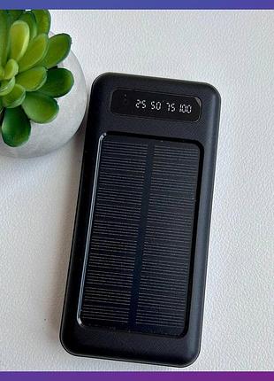 Повербанк солнечная батарея 20000 mah портативная батарея от солнца с фонариком