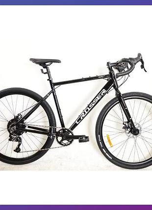 Велосипед гірський двоколісний на алюмінієвій рамі crosser gravel nord pro 28" рама 19" чорний глянець