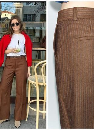 Широкие теплые брюки с шерстью manteco zara