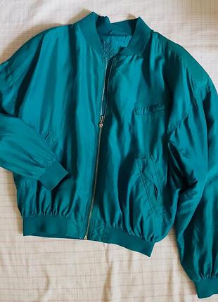 Вінтажна шовкова вітровка бомбер від manhattan club