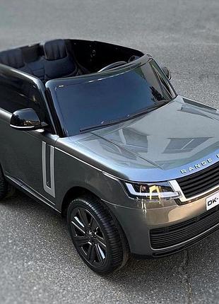 Детский электромобиль на аккумуляторе джип range rover 5055 с пультом р/у для детей 3-8 лет автопокраск серый