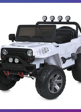 Детский электромобиль на аккумуляторе джип jeep m 6069 с пультом радиоуправления для детей 3-8 лет белый