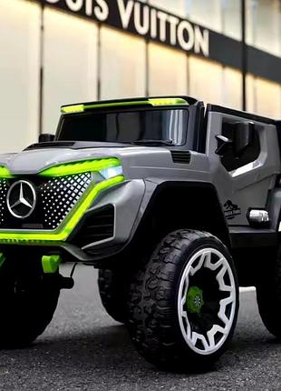 Детский электромобиль на аккумуляторе джип mercedes m 5912 на радиоуправлении для детей 3-8 лет серый