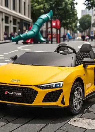 Дитячий електромобіль на акумуляторі audi sport m 6152 з пультом радіокерування 3-8 років жовтий