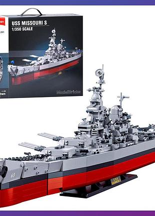 Дитячий конструктор sluban m38-b1291 корабель військовий 1739 деталей
