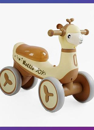 Детский биговел 1.5-3 года joy js-69011 четырехколесный пластиковая рама подсветка украинское озвучивание зеленый