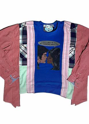 Унікальна апсайкл кофта українського бренду freak go home unisex —  i can’t wait to tell my therapist about you