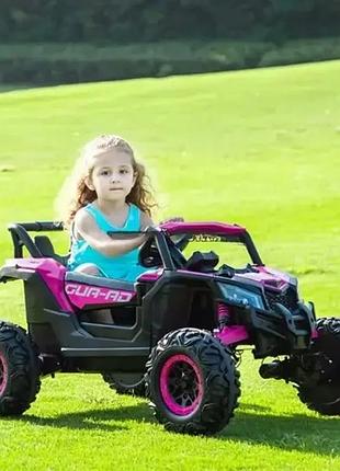 Детский электромобиль на аккумуляторе багги m 6070 с пультом радиоуправления для детей 3-8 лет розовый