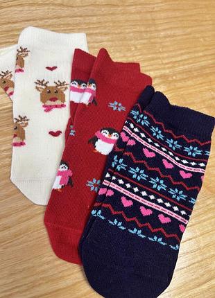 Новорічні носочки , шкарпетки дитячі новорічні 19-22 розмір