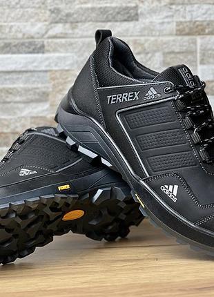 Зимові шкіряні кросівки термо adidas terrex power gore-tex