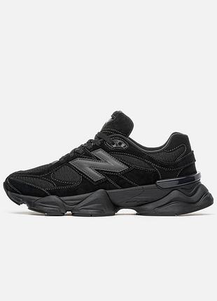 Кроссовки женские / мужские черные замшевые осенние весенние