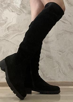 Замшеві ботфорти жіночі чорні