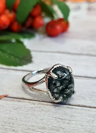 💍💚 кольцо из натурального камня моховый агат р. 16, 17,5, 18,5 19, 19,5