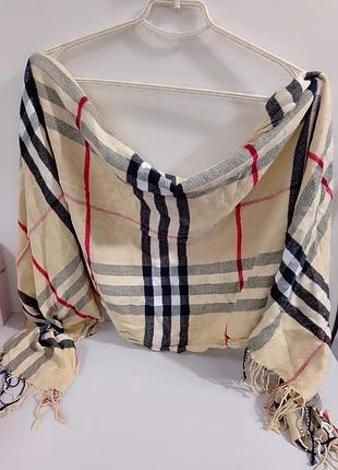 Шарф в клітинку кашемір + шовк