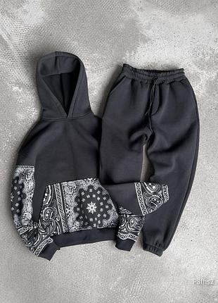 Мужской спортивный костюм на флисе премиального качества турецкая трехнить, косюм осень зима капюшон