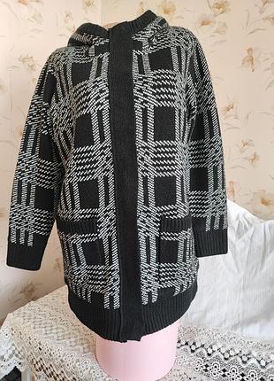 Теплая вязаная куртка на меху