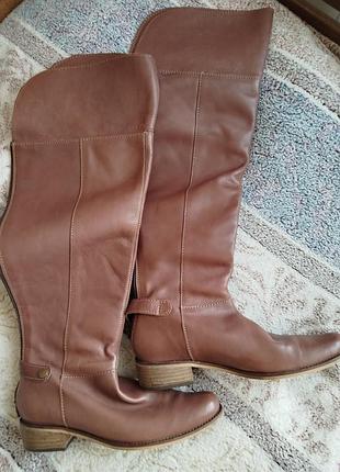Сапоги женские, коричневые,38 р.,,кожа, reserved