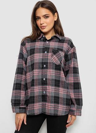 Рубашка женская в клетку серо-черная туречка