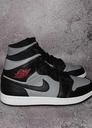 Air jordan 1 mid shadow red (мужские кроссовки джордан nike retro dunk