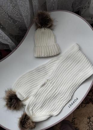 Шапка с шарфом для ребенка