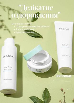Набір для догляду за жирною та комбінованою шкірою обличчя з чайним деревом tea tree dr. c.tuna