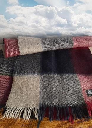 Зимний шерстяной шарф в клетку
