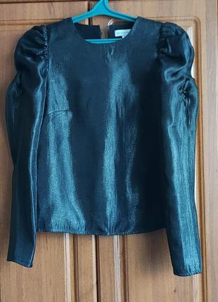 Шикарный топ блуза с рукавами буфами puff sleeve top warehouse zara3 фото