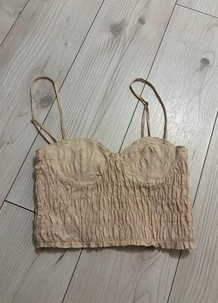 Корсетний топ zara кроп топ бюстьє хс-с