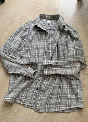 Сорочка груба бежева у клітинку