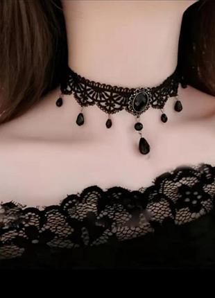 Кружевное колье викторианское, готическое, вечернее, 1596-1