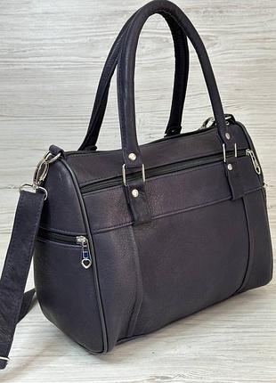 Сумка женская темно-синяя натуральная кожа 109058