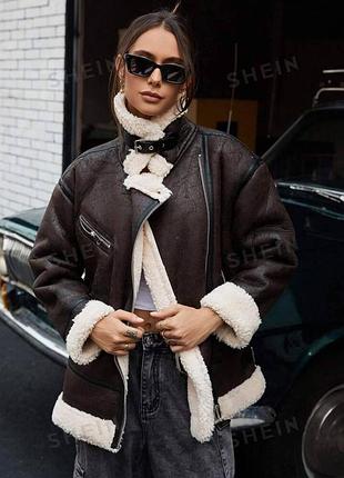 Дубленка шоколадная зима