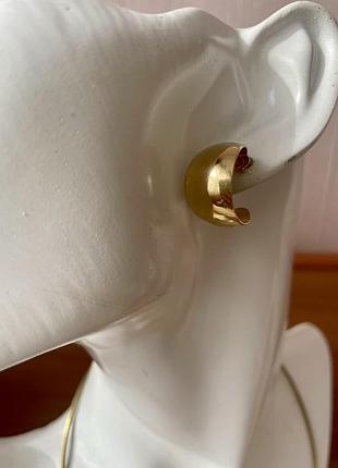 Вінтажні сережки широкі півкільця золотисті американський вінтаж