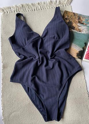 Суцільний купальник в рубчик злитий купальник в рубчик