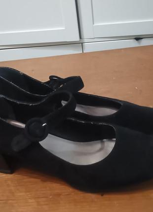 Туфли замшевые черные