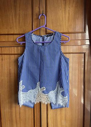Майка жіноча zara s синя в смужку