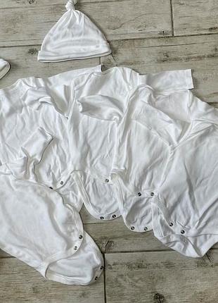 Набір 5 шт. боді з рукавами+ шапочки 2 шт. розмір 68